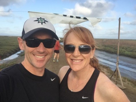 Looking slightly cold before the start of the race