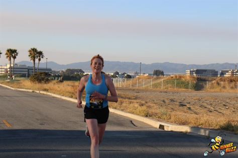 Selina crossing the line in 2nd place overall