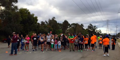 Lining up at the start of the small, first annual Race to Send a Girl to School 5k